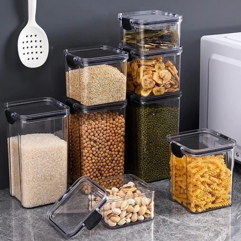 8pcs Airtight Transparent Acrylic Storage Containers | - Elegant Households KE