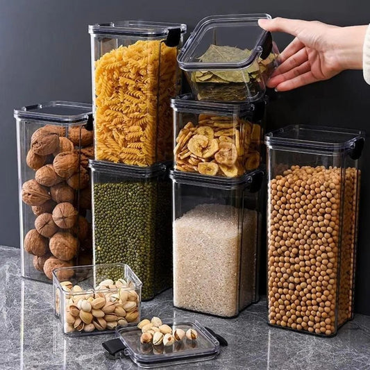 8pcs Airtight Transparent Acrylic Storage Containers | - Elegant Households KE