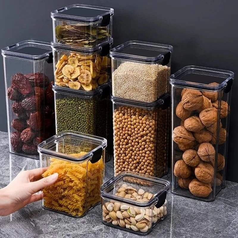 8pcs Airtight Transparent Acrylic Storage Containers | - Elegant Households KE