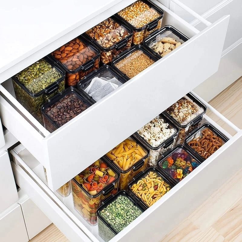 8pcs Airtight Transparent Acrylic Storage Containers | - Elegant Households KE