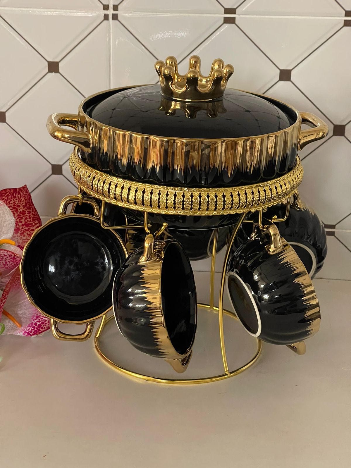 8pcs ceramic Soup set | - Elegant Households KE