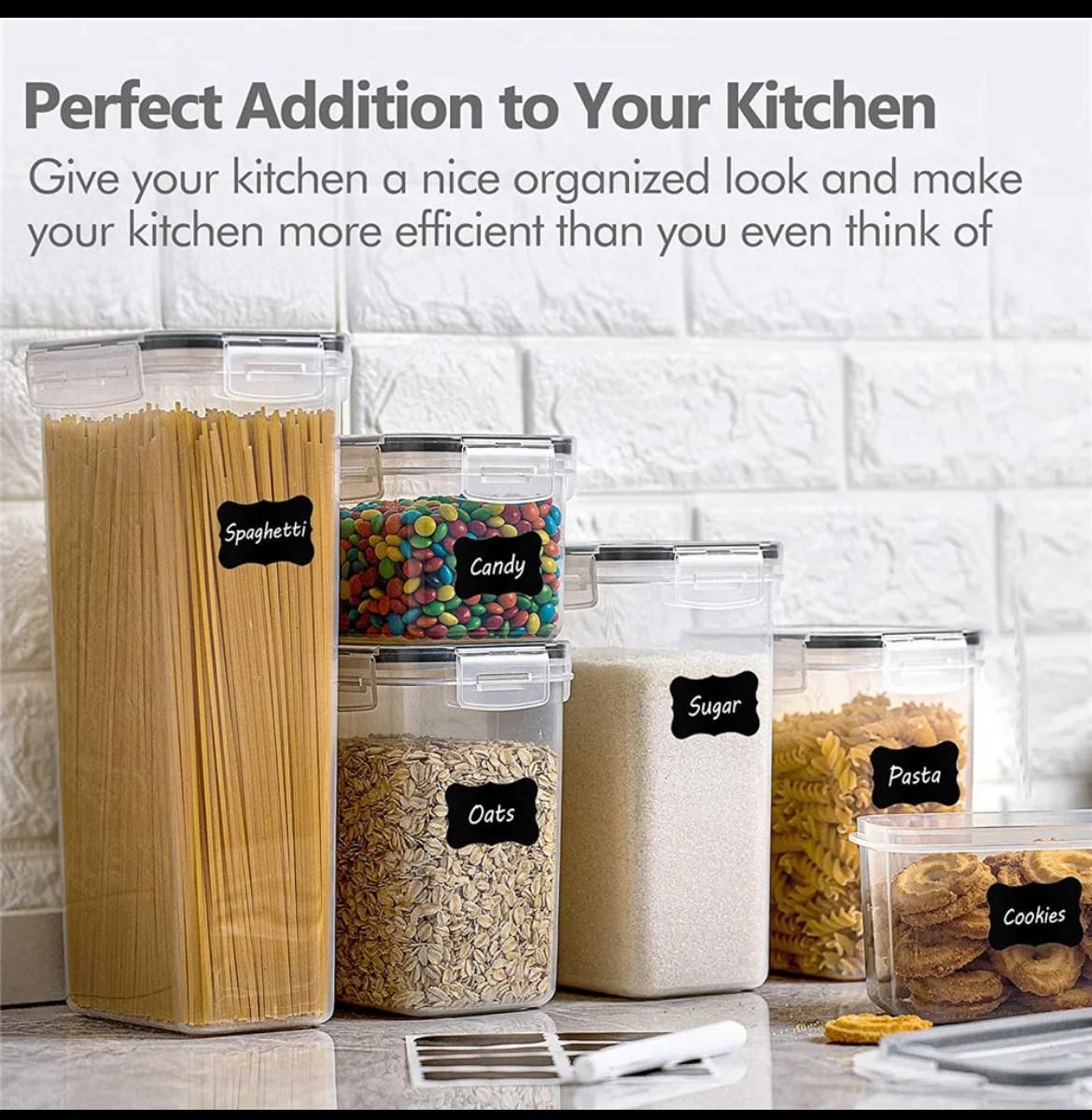 8pcs food/cereal pantry storage containers | - Elegant Households KE