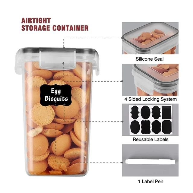 8pcs Food/Pantry Storage Containers | - Elegant Households KE