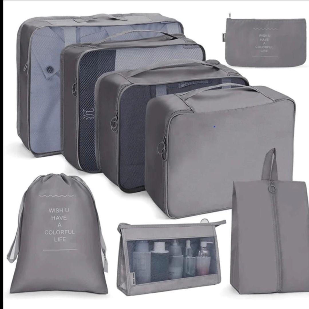 8pcs Luggage Travel Organizers For Suitcase With Toiletry Case | - Elegant Households KE