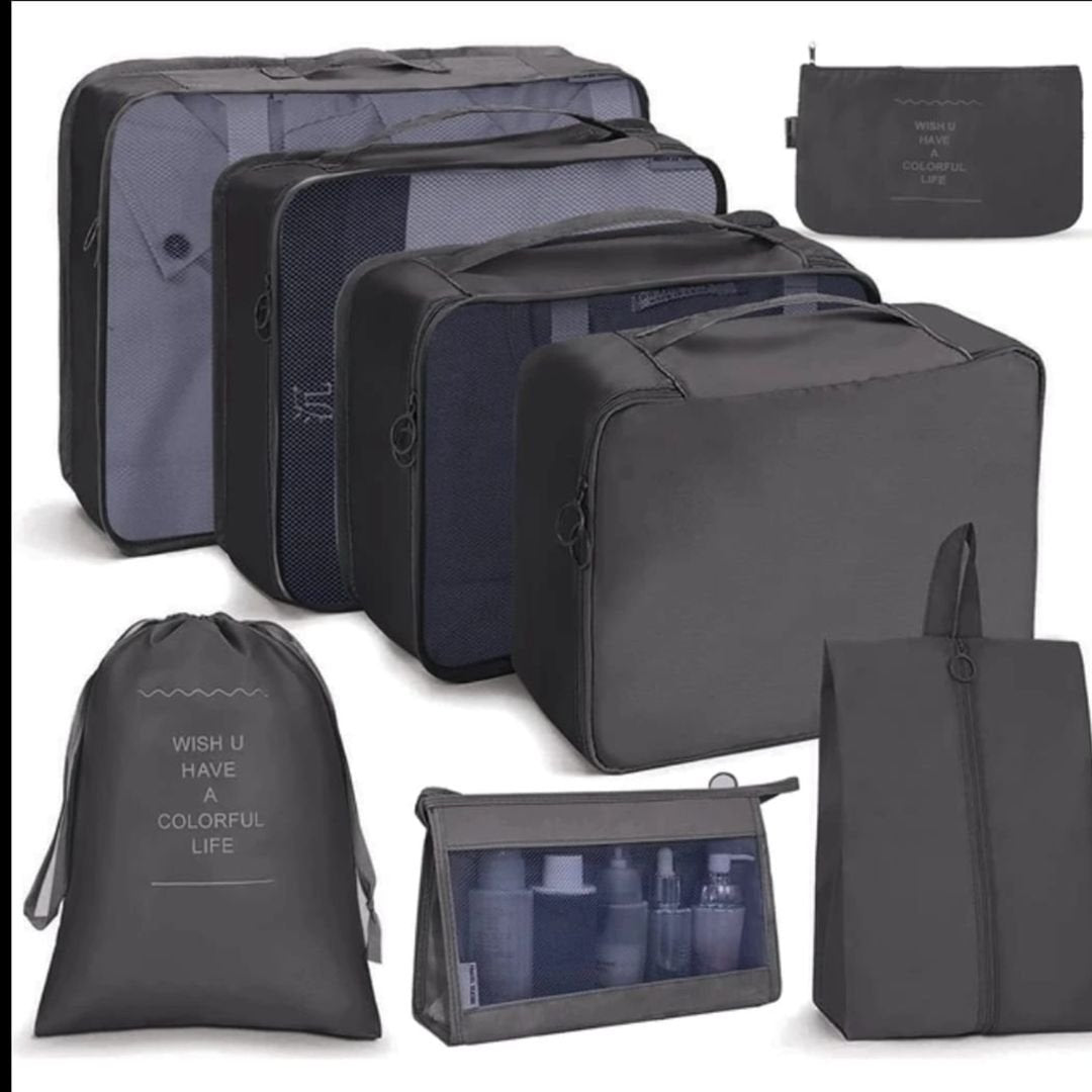 8pcs Luggage Travel Organizers For Suitcase With Toiletry Case | - Elegant Households KE