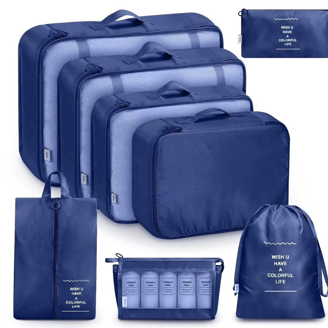 8pcs Luggage Travel Organizers For Suitcase With Toiletry Case | - Elegant Households KE