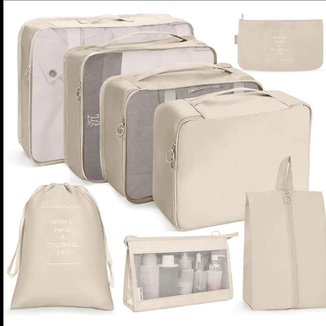 8pcs Luggage Travel Organizers For Suitcase With Toiletry Case | - Elegant Households KE