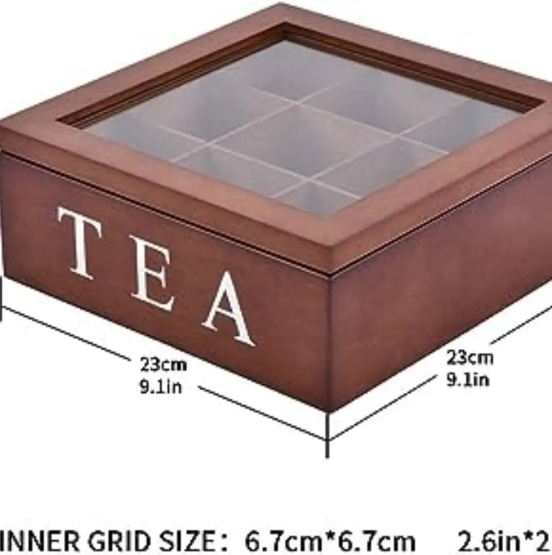 9 Grid Tea Bags Organizer Box | - Elegant Households KE