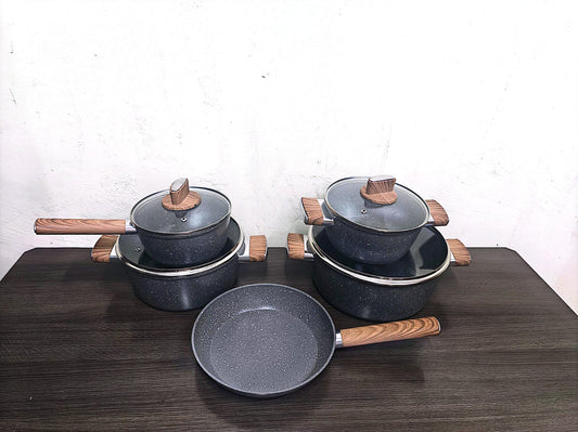 9 - Piece Granite Nonstick Cookware Set | - Elegant Households KE