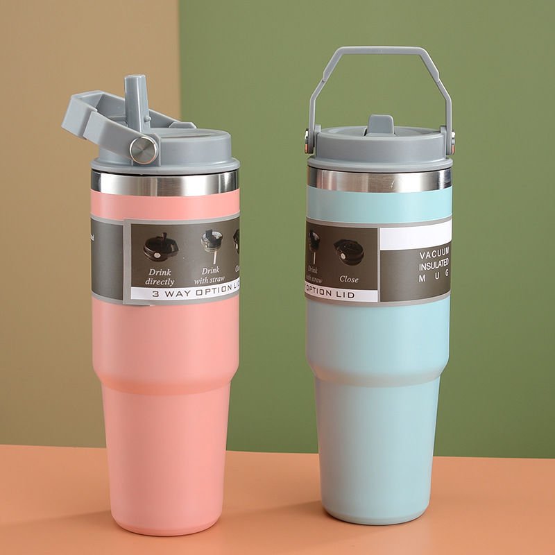 900ml Thermal coffee cup/thermos /water bottle/Themal mug with handle | - Elegant Households KE