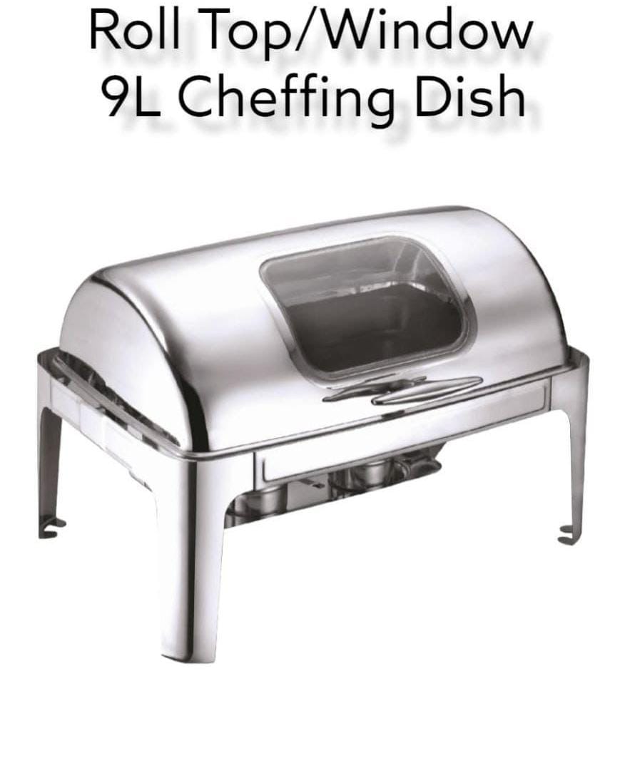 9litres Rectangular Roll top with glass lid chaffing dish | - Elegant Households KE