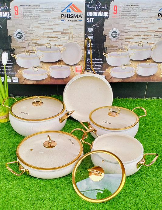9pcs Granite Classy Cookware Set | - Elegant Households KE