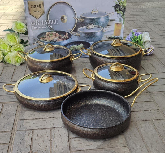 9pcs HausRoland Granite Cookware Set | - Elegant Households KE