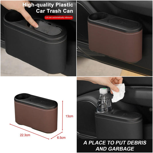 2 in 1 Multipurpose Car Hanging Abs Door Trash Can For accssories