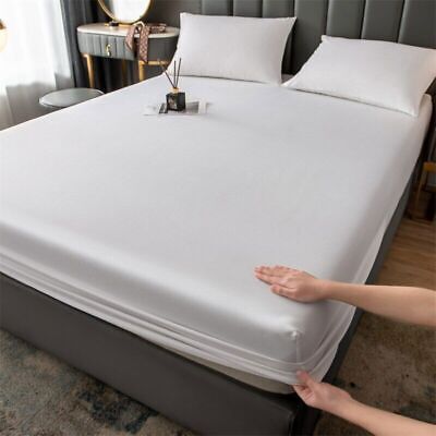 Waterproof Fitted sheet/Bamboo Matress protector Bed cover with elastic Band Terry Cloth Hypoarllergenic