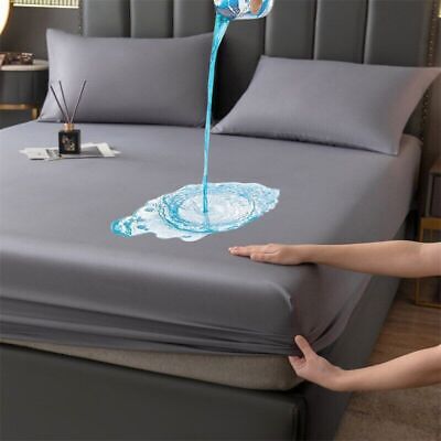 Waterproof Fitted sheet/Bamboo Matress protector Bed cover with elastic Band Terry Cloth Hypoarllergenic