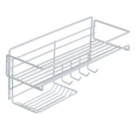 Multi-purpose bathroom shelf