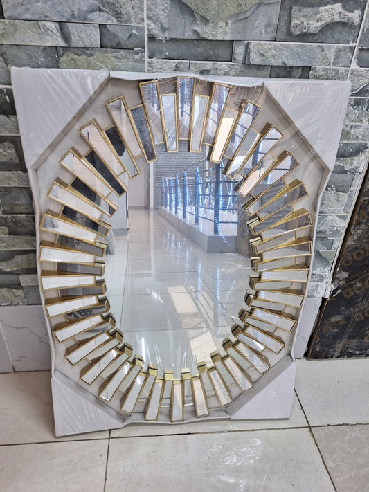 Oval shaped Sunburst Decor Mirror