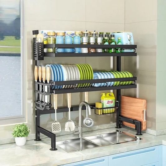 Double layer over the sink drying rack