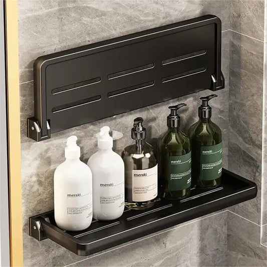 2pcs Foldable Metallic Rectangular Multi-purpose Floating shelf
