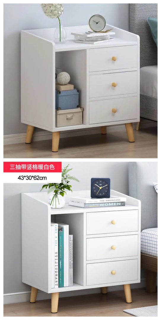 Bedside table with 3 drawers