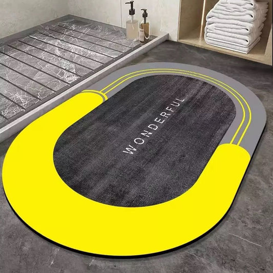 Super Absorbent oval rubber Mat,Slip-resistant Bath Room Mat