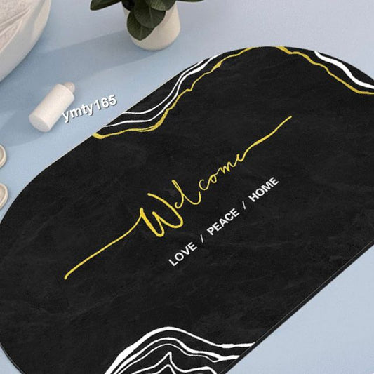Super Absorbent oval rubber Mat,Slip-resistant Bath Room Mat