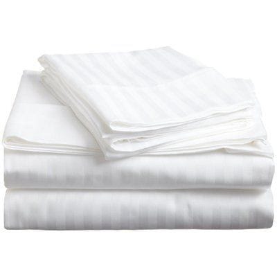 White striped bedsheets set