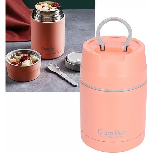 Generic Clap Pot Stainless Steel Food Flask