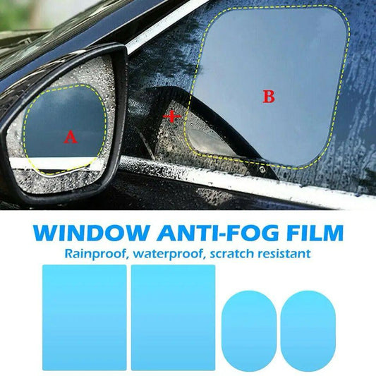 4pcs Car Window Anti Fog Rainproof Window Protective Film 