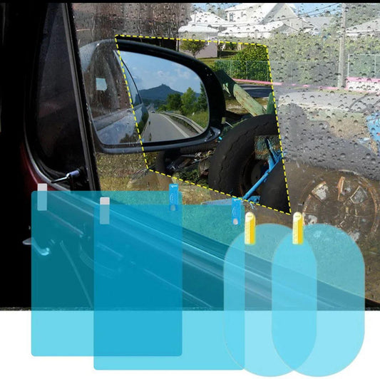 4pcs Car Window Anti Fog Rainproof Window Protective Film 