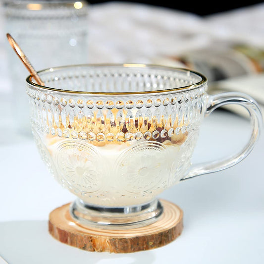 Set of 3 Romantic 500ml premium water/tea glass set,