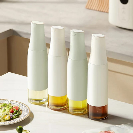 Glass Oil Bottle Automatic Opening And Closing Olive Oil Condiment Container Kitchen Gravity Soy Sauce Vinegar Dispenser Bottle