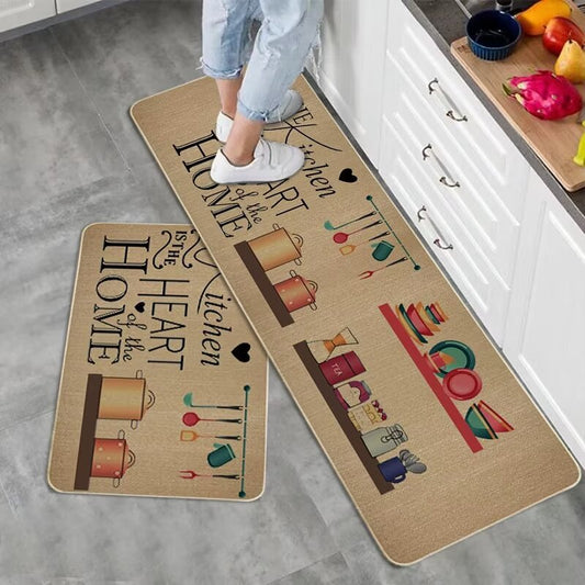 2pcs kitchen mats with rubber super non-slip underside