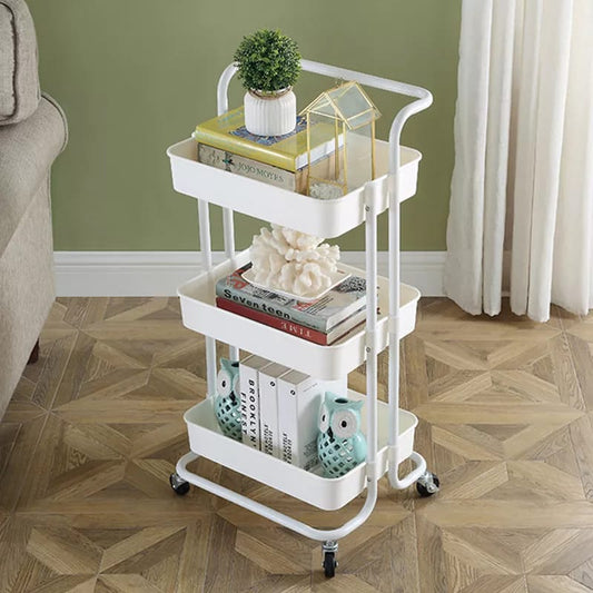 Movable trolley storage rack