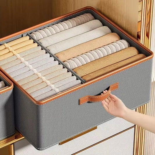 Versatile Foldable double compartment closet organizer 