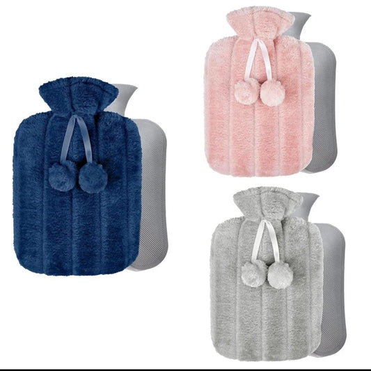 Plush velvet hot water bottle
