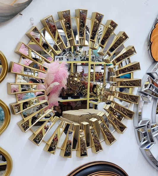 Round Cerrated Decor Mirror