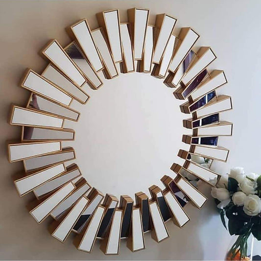 Round Cerrated Decor Mirror