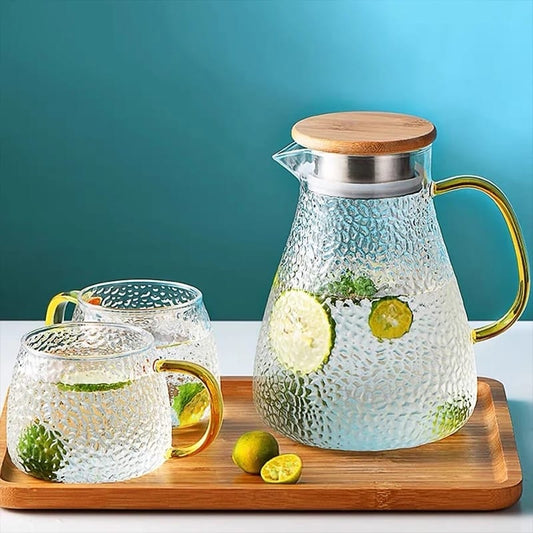 Transparent Teapot / Coffee /Juice/ Lemonade Jug Flower Tea Pot Hot/Cold Water Pitcher