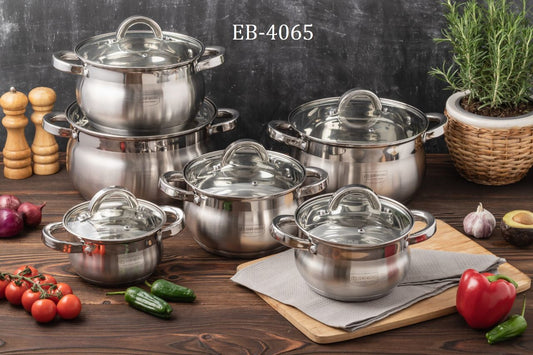 12pcs Stainless steel Cookware set 