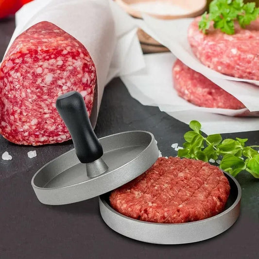 Stainless steel burger press