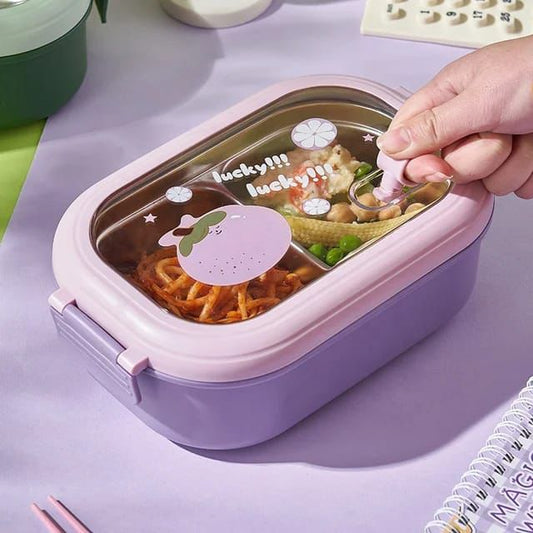 Bento lunch box with 2 compartment