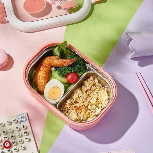 Bento lunch box with 2 compartment