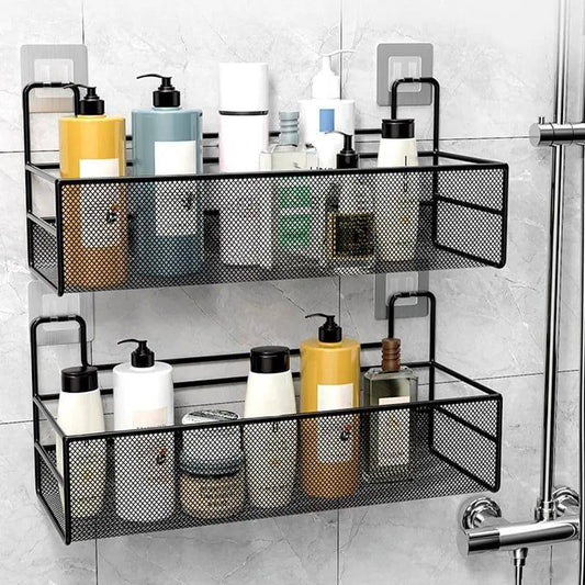 Mesh Bathroom rack with self adhesive stickers .