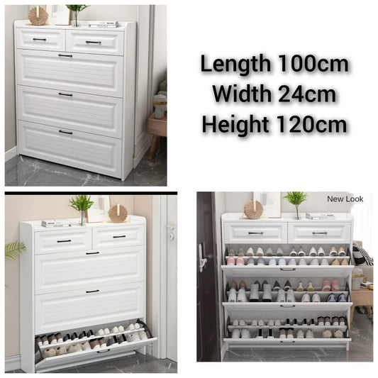 Bucket flip shoe rack/cabinet