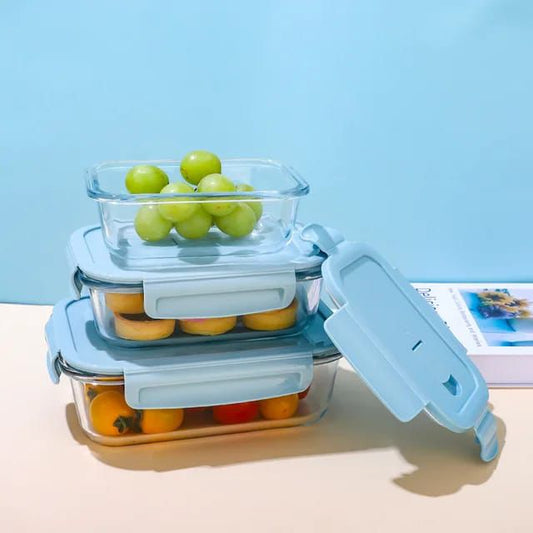 3pcs set Glass Lunch Box