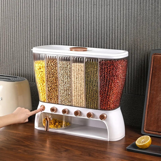Acrylic Partitioned Rice/Cereal Dispenser 