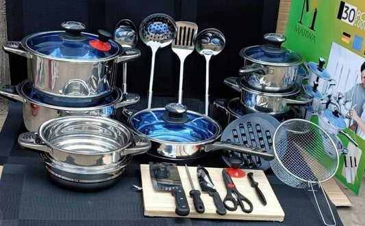 30-piece Marwa stainless cookware set