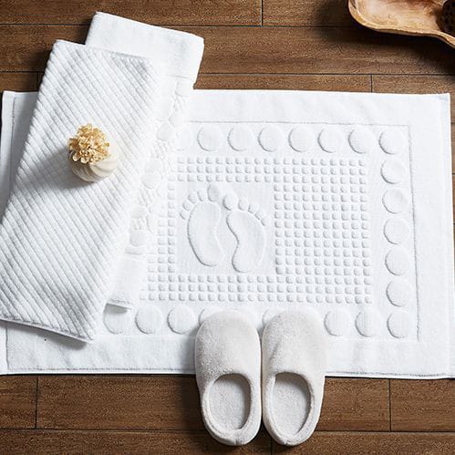 White cotton bathmats